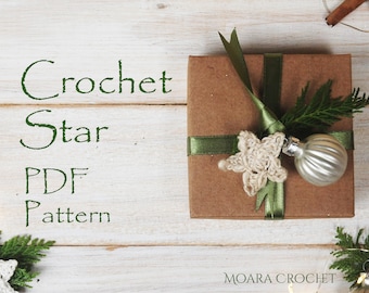 Patrón de estrella de crochet / Estrella rústica / Patrón de crochet / Estrella / Crochet Navidad / Crochet / Patrón de crochet fácil / Decoración navideña / Patrón