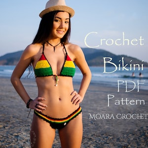 Gehaakte pdf-bikini met VERBORGEN ELASTIEK | Gehaakte rastabikini | Gehaakte bikini | Bikinipatroon | Reggaebikini | Haken | Haakpatroon