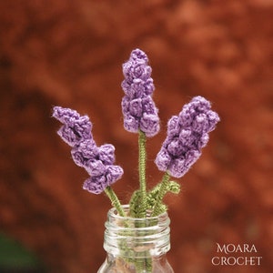 Crochet Lavender Pattern Step by step crochet flower pattern with written photo tutorial. image 3