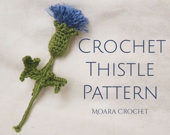 Crochet Thistle Pattern - Step by step crochet flower pattern with written | photo tutorial.