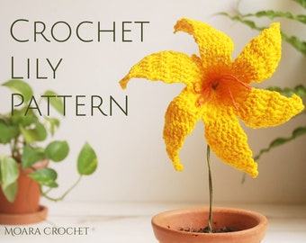 Crochet Lily | Crochet Flower Pattern | Easy Crochet Pattern | Flower Pattern | Lily | Crochet | Easy Crochet | 3d Crochet Flower | Diy Lily