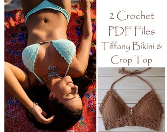 Bikini Pattern | Crochet Patterns | Crochet | Crop Top Pattern | Crochet Bikini | Bikini | Halter Top Pattern | Crochet Pattern |Crochet pdf