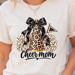 Cheer Mom Leopard Megaphone PNG | Sublimation Design, Team Spirit Graphic (Digital Download)