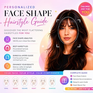 Face Shape Analysis | Personalized Hairstyle Recommendations | Best Bangs for Your Face | Digital Download