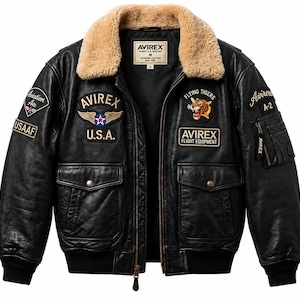 Vintage Leather Flight Jacket Men - Etsy