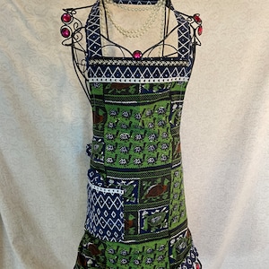 Apron reversible, 100% prewashed cotton, colorful, adjustable straps