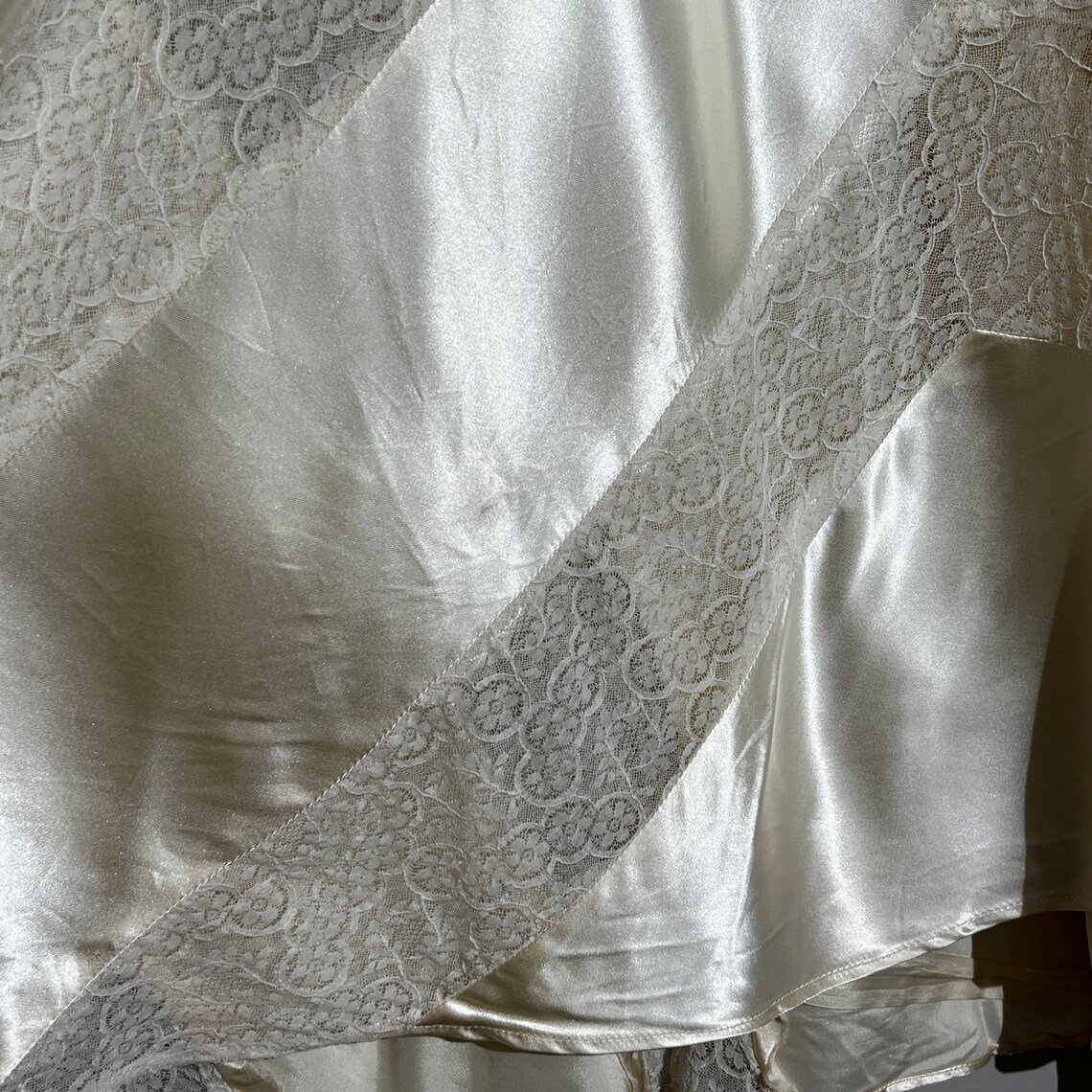 L | 1940s/50s Marjorie Montgomery Liquid Satin Pocket Skirt