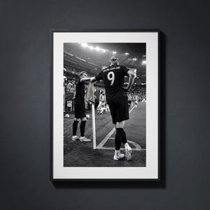 Haaland & Odegaard Poster | Norway Football Wall Art | Black and White Soccer Photo Print | Scandinavian Sports Decor | Football Fan Gift