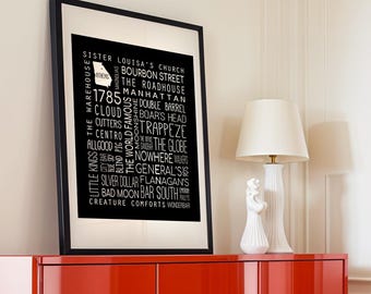 Athens Georgia Bars Poster