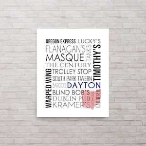 Dayton Ohio Bars Poster