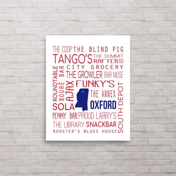 Oxford Mississippi Bars Poster