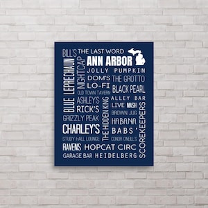 Ann Arbor Michigan Bars Print Poster
