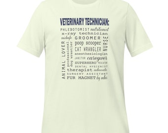 Veterinary Technician Definitions Unisex t-shirt