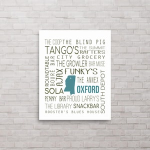 Oxford Mississippi Bars Poster