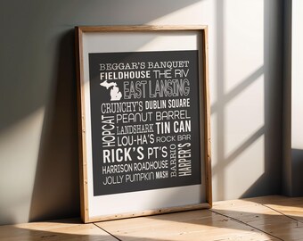 East Lansing Missouri Bars Poster