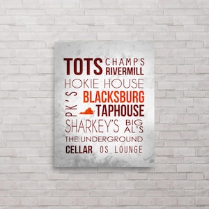 Blacksburg Virginia Bars Poster
