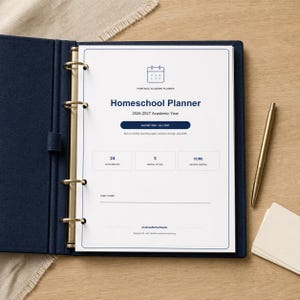 Homeschool Planner 2026–2027, Printable Lesson Planner with Attendance & Reading Logs