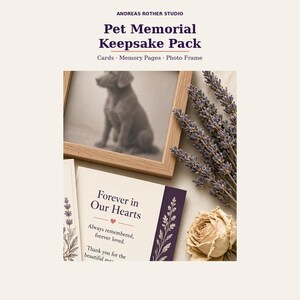 Pet Memorial Keepsake Pack — Cards + Memory Pages (Dog/Cat)