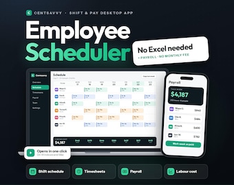 Employee Management System & Payroll Tracker, Small Business Timesheet App (Digital Download)