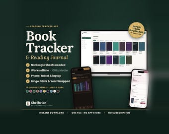 Book Tracker, Reading Journal & Log App, Personal Digital Library