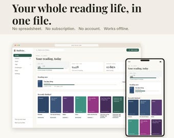 Reading Tracker App, Book Log Journal, Goodreads Import (Digital Download)