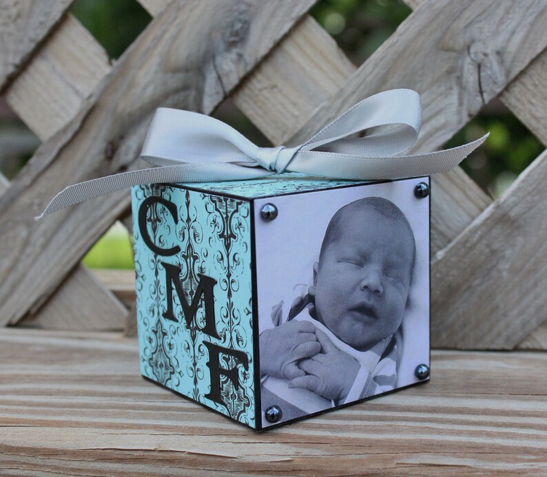 Custom wood block baby birth announcements baby shower Etsy