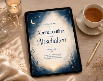Abendroutine zum Abschalten | Workbook PDF | Journal für Achtsamkeit & Selbstfürsorge | Digitaler Download