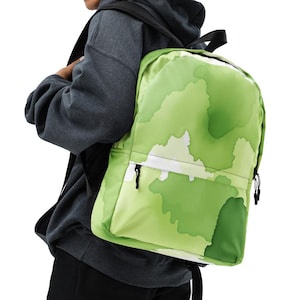 Bolso verde botánico, mochila verde oliva oscuro para la universidad, bolso suave verde chartreuse con bolsillo para portátil