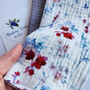 2 Muslin Face Cloths, Womans Handkerchiefs, Soft Handkerchief Woman x2 Reusable Tissues, Organic Face Wipes Facial Cloths Double Gauze Wipes