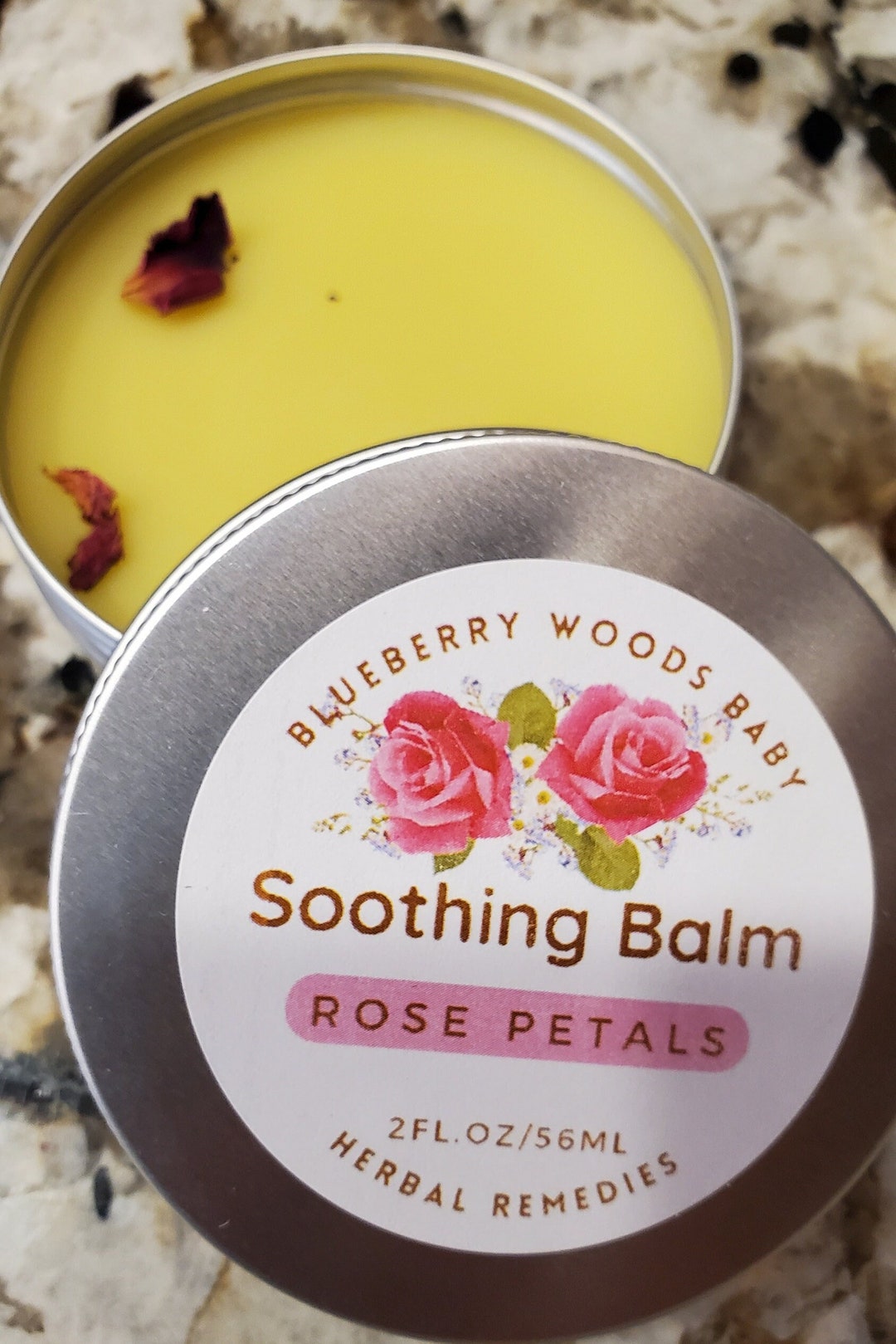 Organic Rose Balm, Rose Salve, Sensitive Skin Care, Herbal Salve Rose