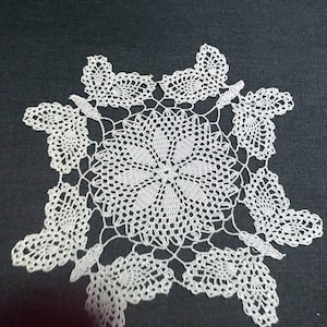 Tapete de ganchillo cuadrado con mariposas azul cielo, tapete de encaje vintage, mantel individual de algodón