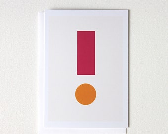 Exclamation Point Greeting Card, Minimalist Design - 176C