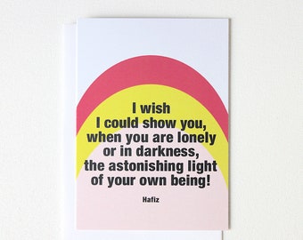 Rainbow Design Encouragement Card, You Are Loved, I'm Here For You, You Are Enough Support Card - 189C