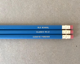 Blue Quote Pencils, Old School Back To School Supplies, College Supplies