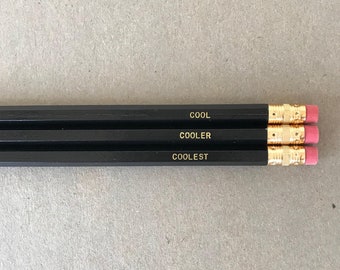 Cool Black Minimalist Quote Pencils, Back To School Accessories, College Supplies