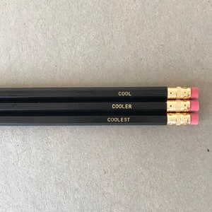Cool Black Minimalist Quote Pencils, Back To School Accessories, College Supplies