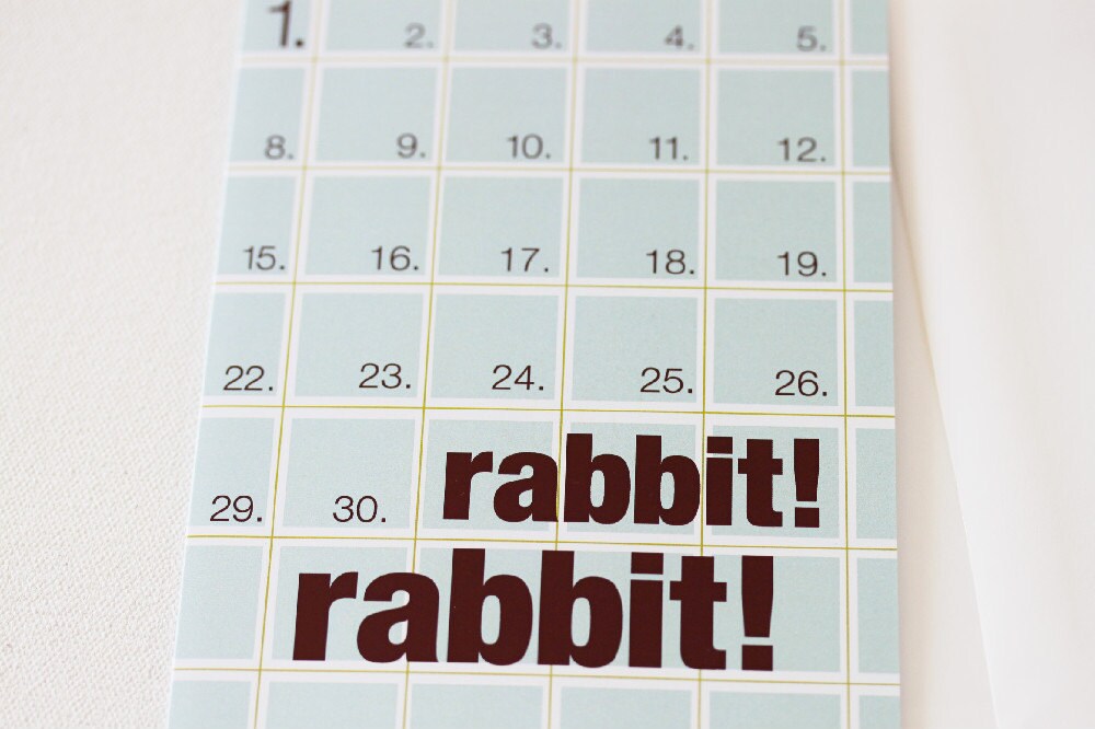 Rabbit Rabbit Good Luck Card Lucky British Sayings Best Etsy