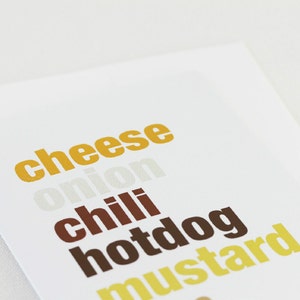 Food Card, Cincinnati Chili Dog Typography Card 162C image 3