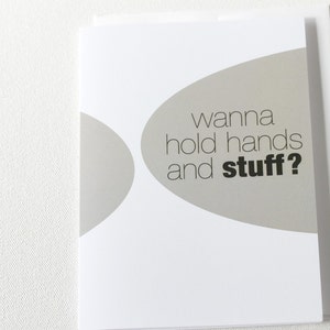 Valentine's Day Card, Love Card, Dating Card, Funny Couples Card, New Relationship Card, Hold My Hand - 126C