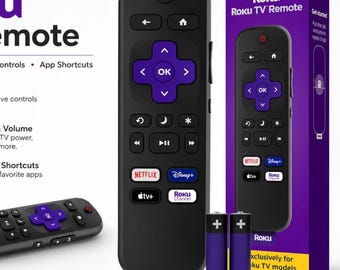 Official Roku TV Replacement Remote – Simple Setup, TV Controls, App Shortcuts