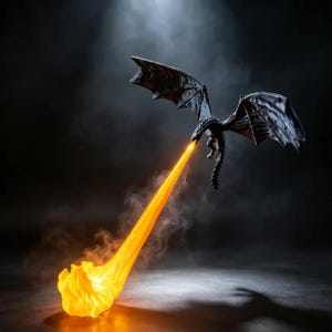Dragon Flame Book Nook with Light, 3D Printed Dragon Bookshelf Decor, Fantasy Bookend, Mystical Shelf Decor, Book Lover Gift
