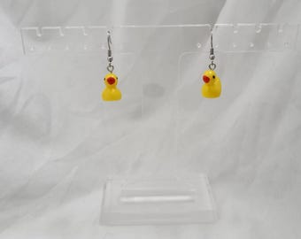 Duck Charm Earrings, Colorful, Unique, Light Weight, Hypoallergenic Hooks