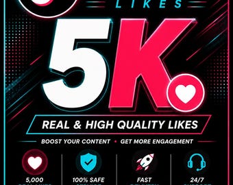 5000 Mi piace su TikTok / Consegna rapida / Servizio di crescita sui social media