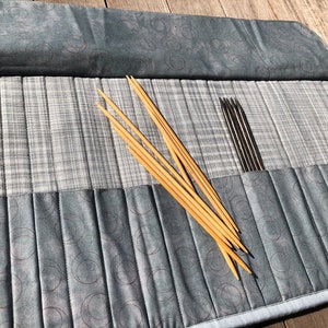 Knitting case for straight, double pointed knitting needles
