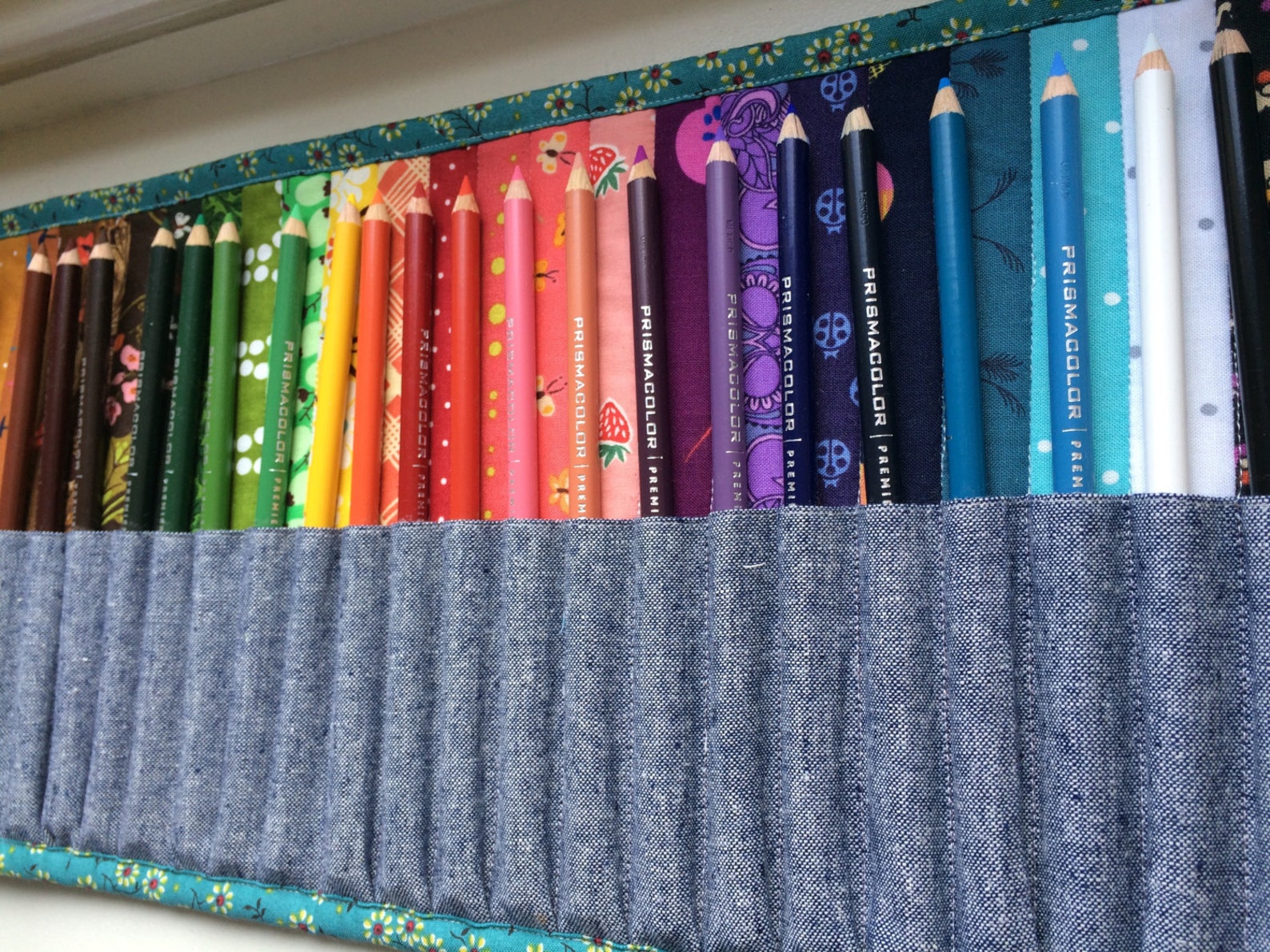 Pencil roll artist roll Colored pencil roll for 24 pencils Etsy