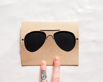 Tarjeta cortada a mano: Aviadores de LIQUIDACIÓN - Rad Dad Card