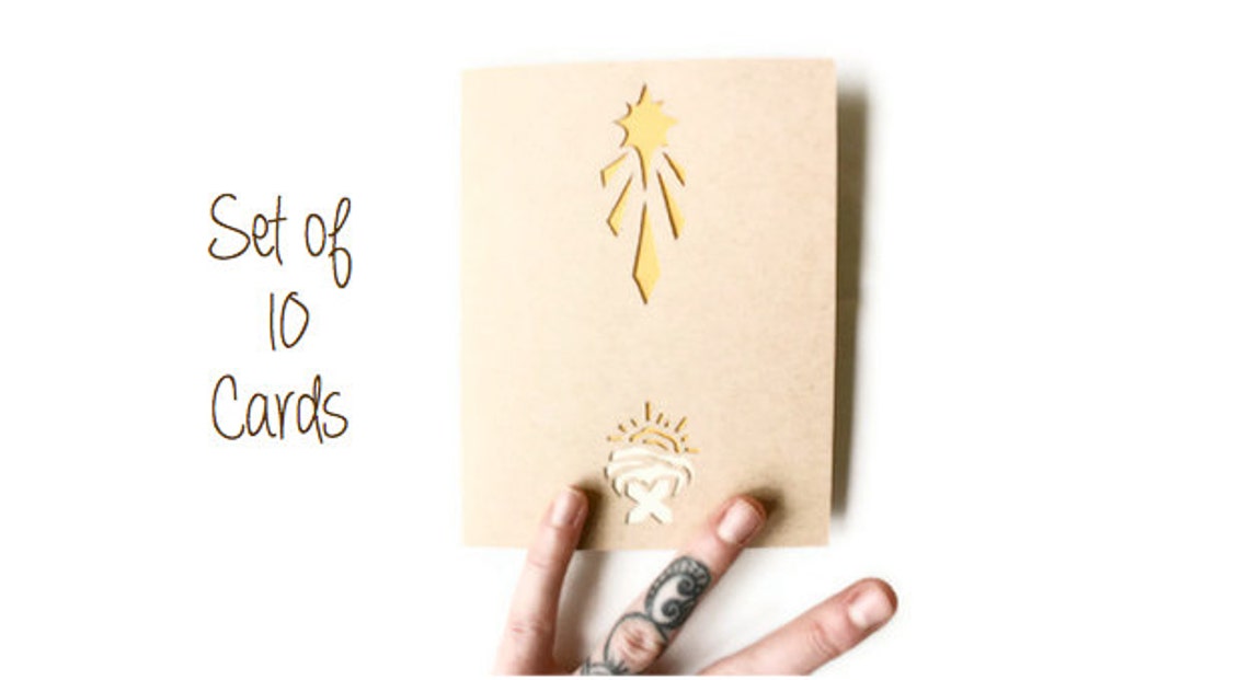 Manger Christmas Card Set of 10: Religious Christmas Card - Etsy
