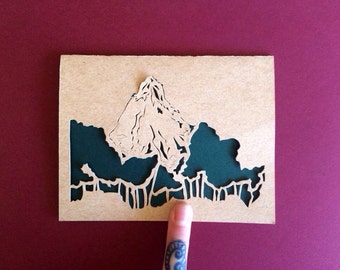 Mountain Peak Laser Cut Greeting Card