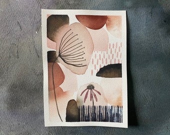 Original watercolor painting: small art