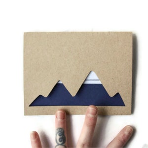 Laser Cut Card: SNOW CAP MOUNTAIN Stripescustom message image 1